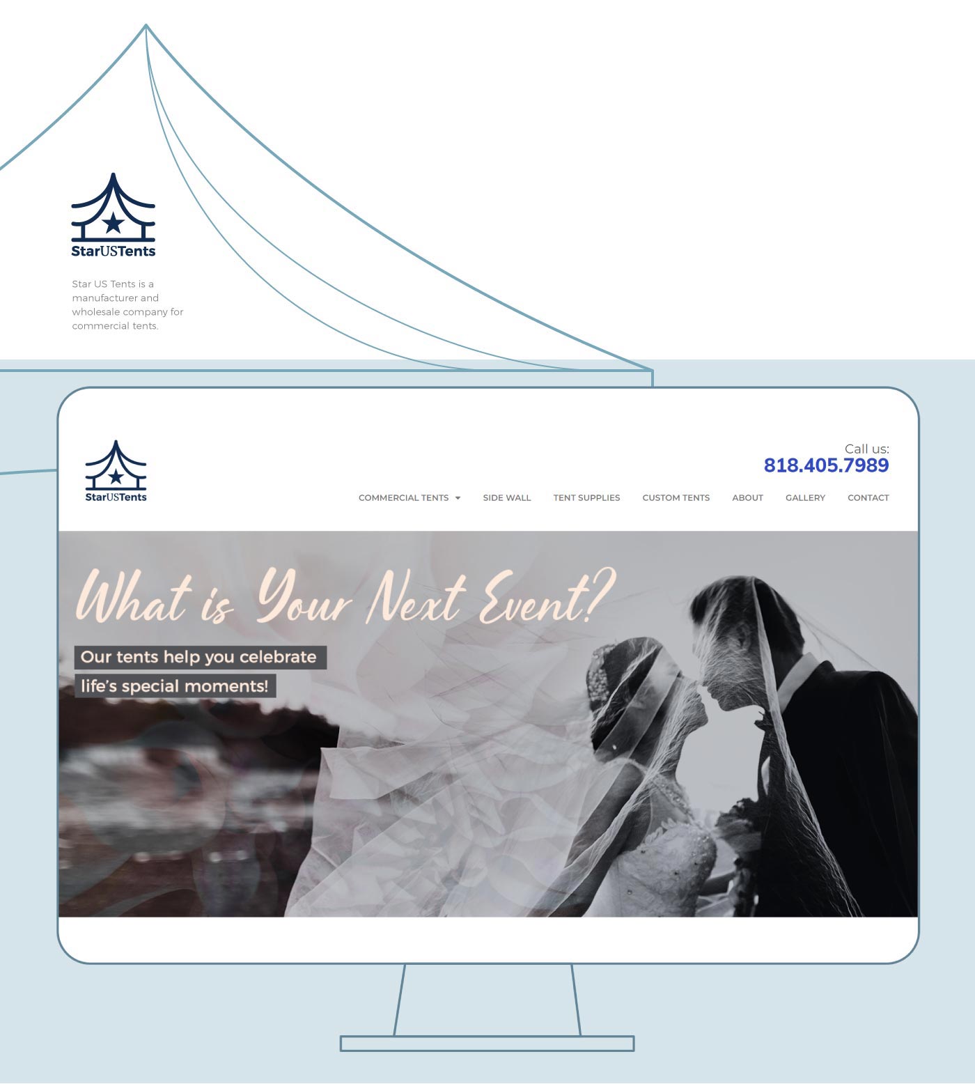 Tent company Website & Branding, website design, UI/UX design, logo design, branding, graphic design, icon designs, webpage layout,