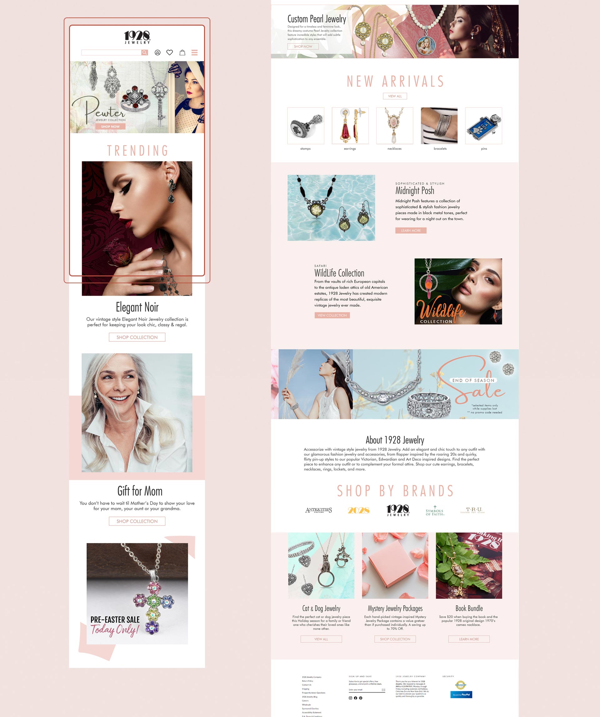 shopify homepage web design sections