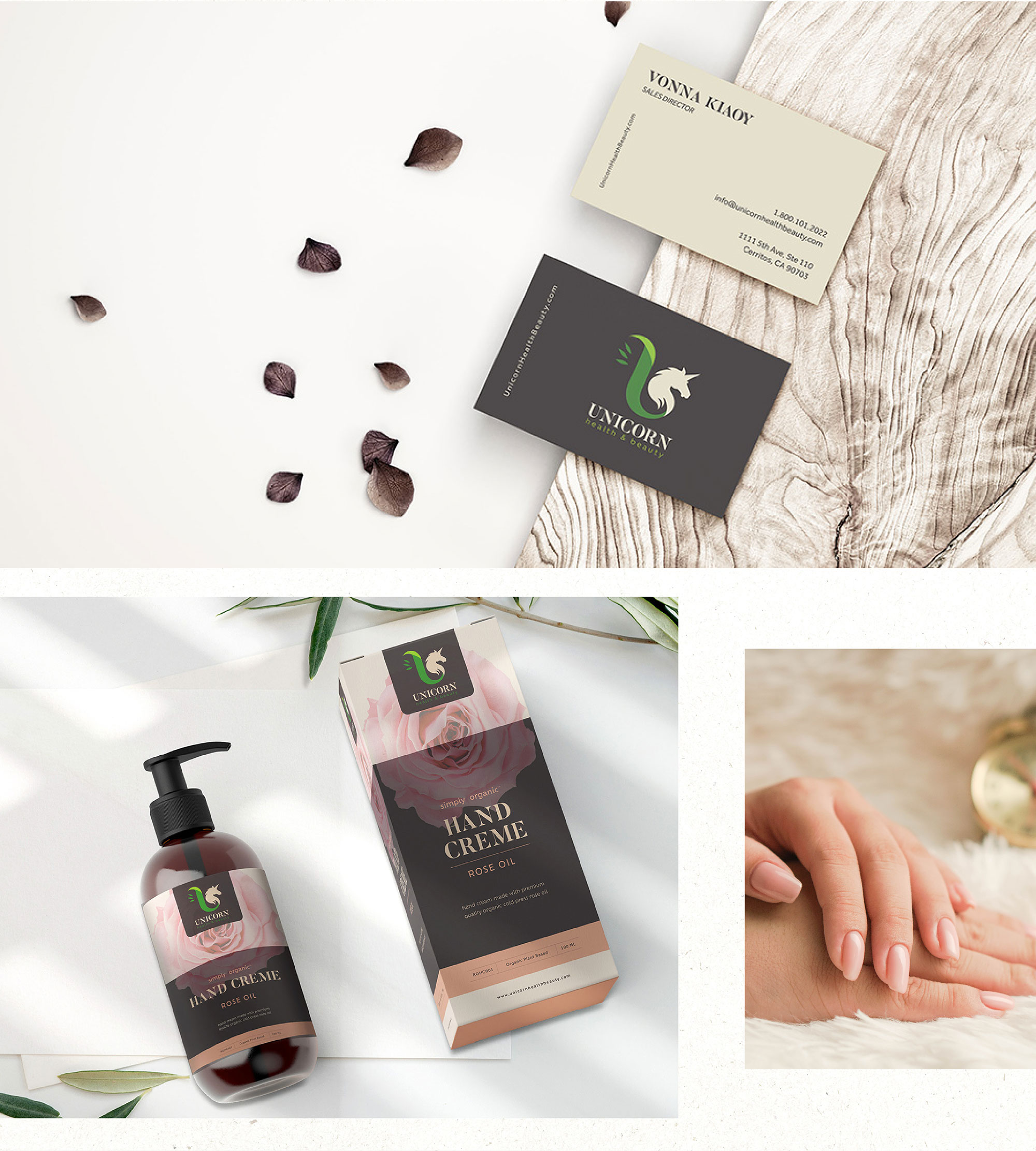 Packaging design, business cards